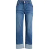 Wit & Wisdom 'ab'solution High Waist Cuff Hem Jeans In Mid Blue