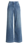 Wit & Wisdom 'ab'solution High Waist Wide Leg Corduroy Jeans In Washed Mid Blue