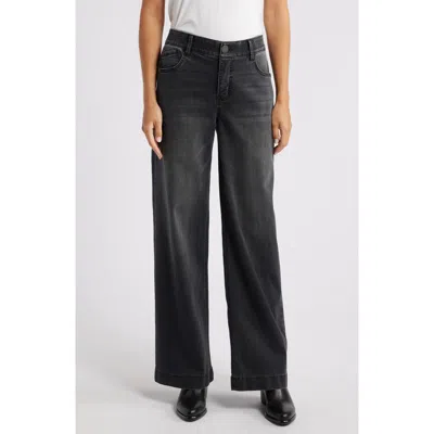 Wit & Wisdom Sam 'ab'solution High Waist Wide Leg Jeans In Washed Black