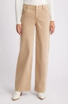 Wit & Wisdom Sam High Waist Ankle Wide Leg Twill Pants In Vintage Walnut