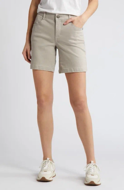 Wit & Wisdom 'ab'solution Mid Length Stretch Twill Shorts In Flax