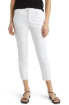 Wit & Wisdom 'ab'solution Raw Hem High Waist Crop Slim Jeans In Optic White