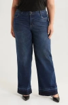 Wit & Wisdom Sam 'ab'solution Release Hem High Waist Wide Leg Jeans In Indigo Artisanal