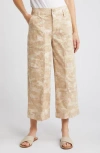 Wit & Wisdom 'ab'solution Skyrise Camo Crop Wide Leg Pants In Stone Multi