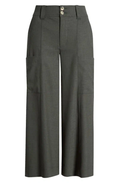 Wit & Wisdom 'ab'solution Skyrise Crop Wide Leg Pants In Midnight Olive