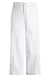 Wit & Wisdom 'ab'solution Skyrise Exposed Button Wide Leg Twill Pants In White