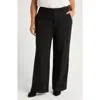 Wit & Wisdom 'ab'solution Skyrise Flat Front Wide Leg Pants In Black