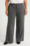 Wit & Wisdom Whitney 'ab'solution Skyrise Flat Front Wide Leg Pants In Black/white