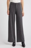 Wit & Wisdom Whitney 'ab'solution Skyrise Flat Front Wide Leg Pants In Black/white