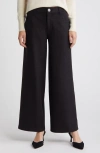 Wit & Wisdom Whitney 'ab'solution Skyrise Flat Front Wide Leg Pants In Charcoal Indigo Multi