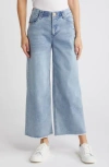 Wit & Wisdom 'ab'solution Skyrise Frayed Ankle Wide Leg Jeans In Light Blue Artisanal