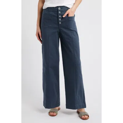 Wit & Wisdom 'ab'solution Skyrise High Waist Exposed Button Fly Wide Leg Pants In Orion Blue