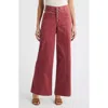 Wit & Wisdom 'ab'solution Skyrise High Waist Exposed Button Fly Wide Leg Pants In Red