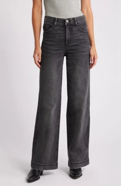 Wit & Wisdom 'ab'solution Skyrise High Waist Wide Leg Jeans In Washed Black Artisanal