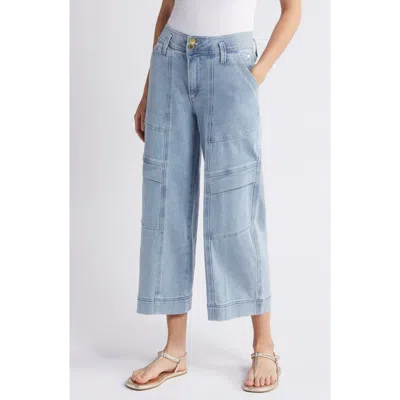 Wit & Wisdom 'ab'solution Skyrise Patch Pocket Crop Wide Leg Jeans In Light Blue