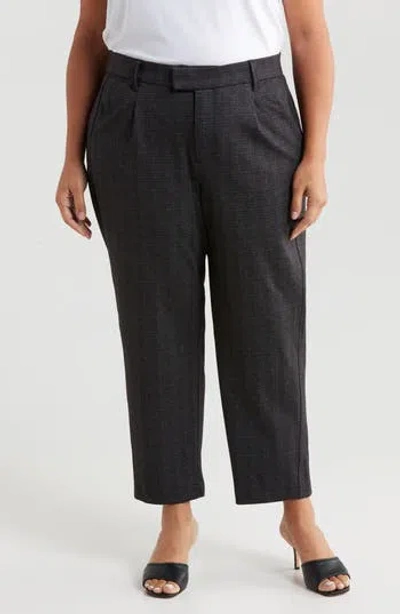 Wit & Wisdom 'ab'solution Skyrise Pleated Ankle Straight Leg Pants In Charcoal Multi