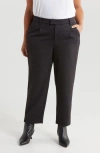 Wit & Wisdom 'ab'solution Skyrise Pleated Ankle Straight Leg Pants In Black