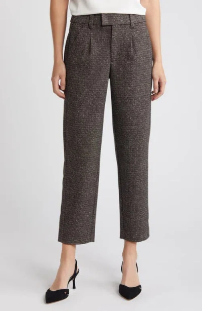 Wit & Wisdom 'ab'solution Skyrise Pleated Ankle Straight Leg Pants In Wheat/ Black