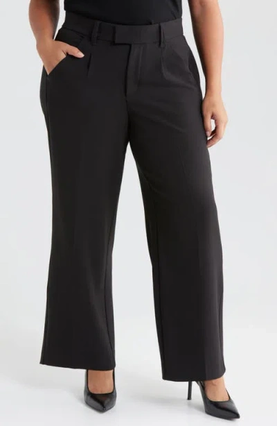 Wit & Wisdom 'ab'solution Skyrise Pleated Wide Leg Pants In Black