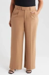 Wit & Wisdom 'ab'solution Skyrise Pleated Wide Leg Pants In Butter Toffee