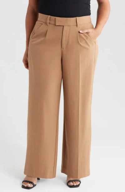 Wit & Wisdom 'ab'solution Skyrise Pleated Wide Leg Pants In Butter Toffee