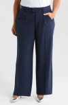 Wit & Wisdom 'ab'solution Skyrise Pleated Wide Leg Pants In Ultra Navy