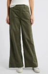 Wit & Wisdom 'ab'solution Skyrise Pull-on Wide Leg Twill Pants In Lily Pad