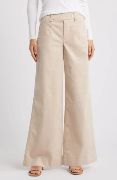 Wit & Wisdom 'ab'solution Skyrise Pull-on Wide Leg Twill Pants In Stone