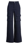 Wit & Wisdom 'ab'solution Skyrise Wide Leg Utility Pants In Navy