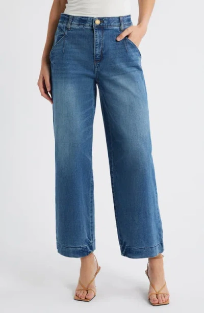 Wit & Wisdom 'ab'solution Wyatt Skyrise V-pocket Ankle Wide Leg Jeans In Blue