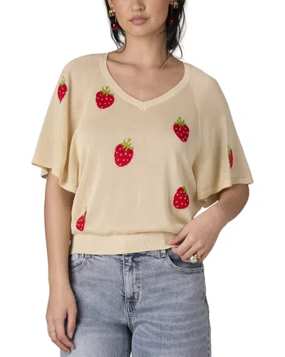 Wit & Wisdom Bat Wing V-neck Jacquard Top In Paok