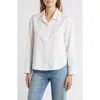 Wit & Wisdom Beaded Collar Cotton Blend Button-up Shirt In White