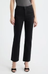 Wit & Wisdom Bennet Skyrise Diamante Raw Hem Barely Bootcut Jeans In Black