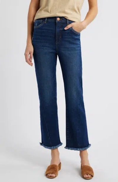 Wit & Wisdom Bennett 'ab'solution Skyrise Frayed High Waist Ankle Barely Bootcut Jeans In Blue