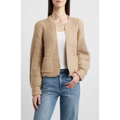 Wit & Wisdom Blouson Sleeve Cable Knit Crop Cardigan