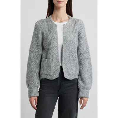 Wit & Wisdom Blouson Sleeve Cable Knit Crop Cardigan