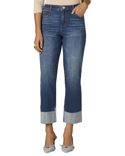 Wit & Wisdom Blue High Rise Round Up Boyfriend Jean