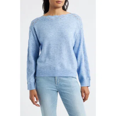 Wit & Wisdom Boat Neck Sweater In Blue