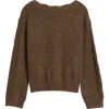 Wit & Wisdom Boat Neck Sweater In Brown
