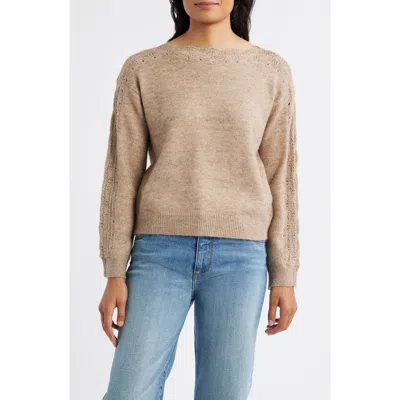 Wit & Wisdom Boat Neck Sweater In Neutral