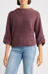 Wit & Wisdom Bouclé Sweater In Burgundy