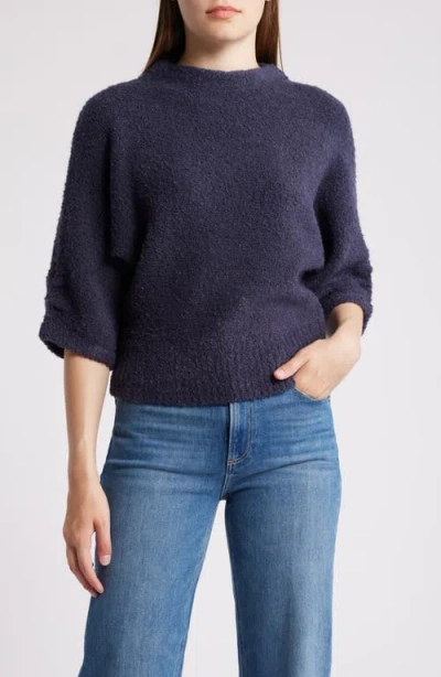 Wit & Wisdom Bouclé Sweater In Blue Charcoal