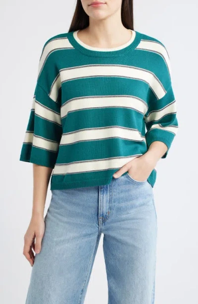 Wit & Wisdom Boxy Stripe Sweater In Blue