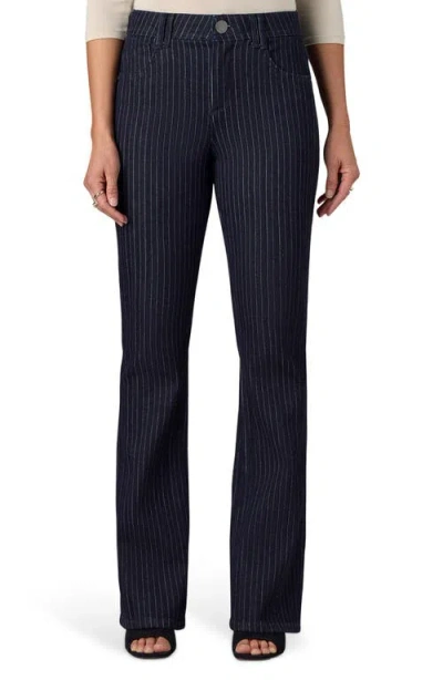Wit & Wisdom Brittany Pinstriped High Waist Itty Bitty Bootcut Jeans In Blue