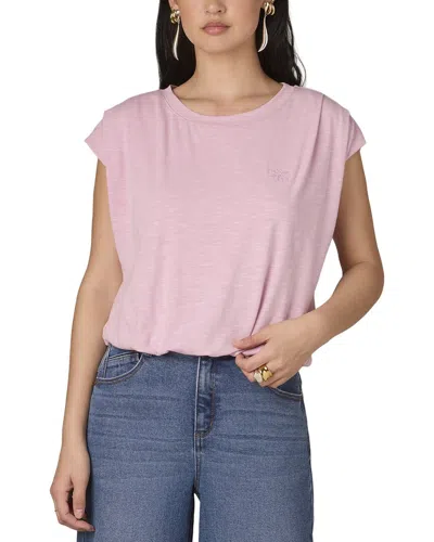 Wit & Wisdom Bubble Hem Knit Top In Purple