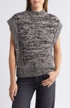 Wit & Wisdom Cable Stitch Mock Neck Sweater Vest In Black/stone Multi
