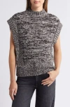 Wit & Wisdom Cable Stitch Mock Neck Sweater Vest In Black/stone Multi
