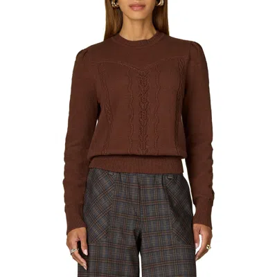 Wit & Wisdom Cable Stitch Sweater In Brown