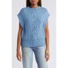 Wit & Wisdom Cable Stitch Sweater In Heather Cerulean Blue