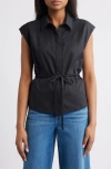 Wit & Wisdom Cap Sleeve Peplum Top In Blue